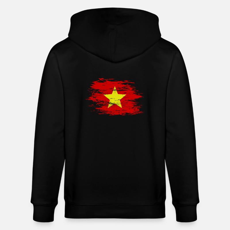 Drapeau du Vietnam utilisé - Veste à capuche bio CULTIVATOR Stanley/Stella Unisexe - noir