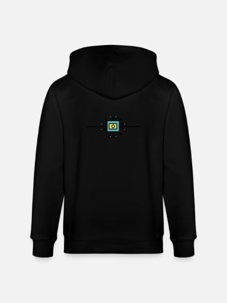 Computer Chip Digital Sensor - Stanley/Stella CULTIVATOR  Unisex Organic Hooded Jacket - black