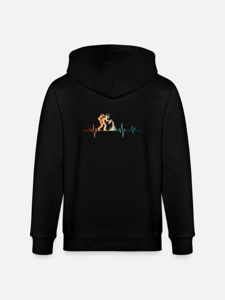 Retro Heartbeat Graffiti - Stanley/Stella CULTIVATOR  Unisex Organic Hooded Jacket - black