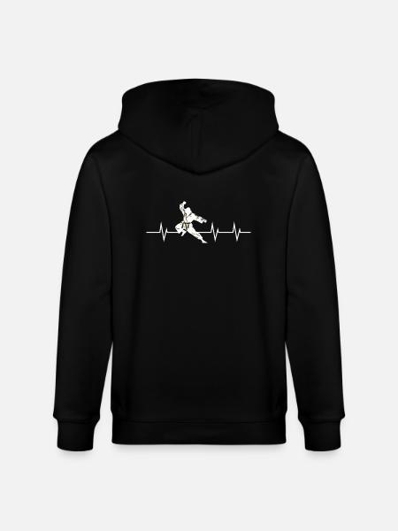 Martial Heartbeat - Stanley/Stella CULTIVATOR Unisex Organic Hooded Jacket - black