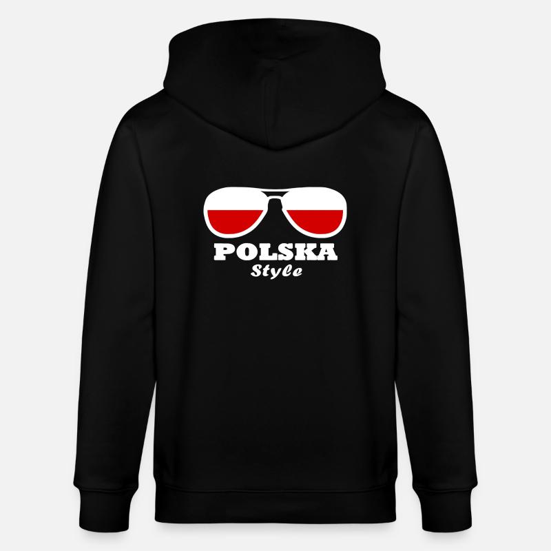 Style Polska - Drapeau - Veste à capuche bio CULTIVATOR Stanley/Stella Unisexe - noir