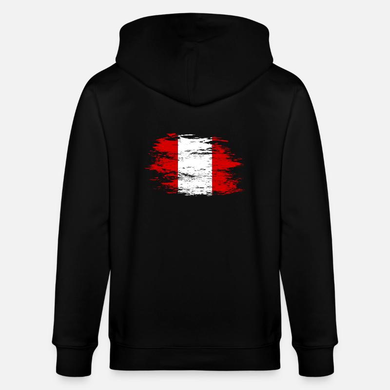 Drapeau du Pérou utilisé - Veste à capuche bio CULTIVATOR Stanley/Stella Unisexe - noir