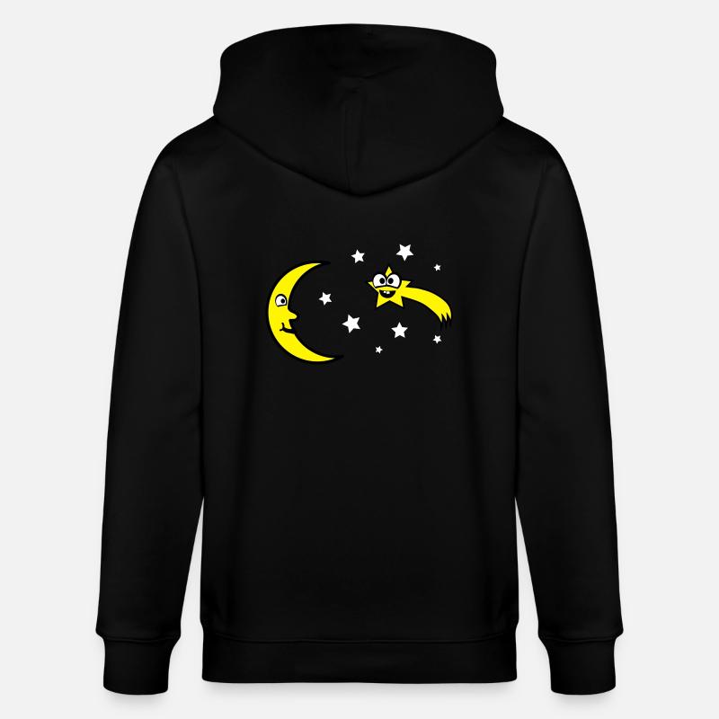 Lune et étoiles - Veste à capuche bio CULTIVATOR Stanley/Stella Unisexe - noir