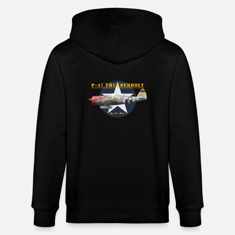 P-47 Big Ass Bird II - Veste à capuche bio CULTIVATOR Stanley/Stella Unisexe - noir