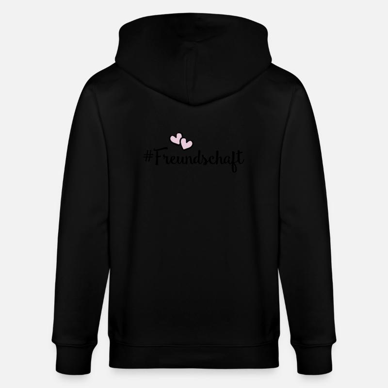 freundschaft herzen - Stanley/Stella Unisex Bio-Kapuzenjacke CULTIVATOR  - Schwarz