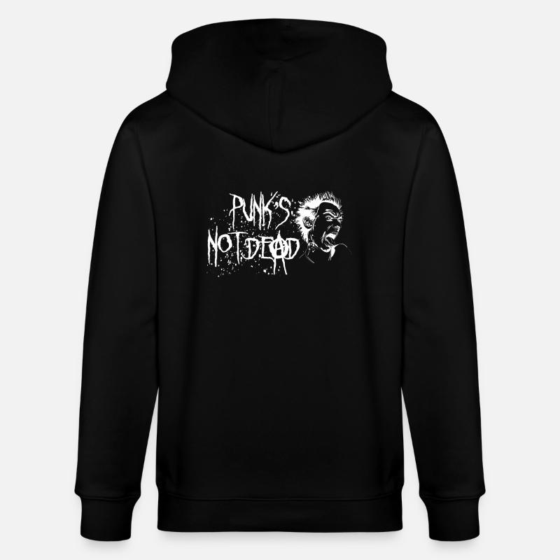 Punks not dead - Stanley/Stella CULTIVATOR  Unisex Organic Hooded Jacket - black