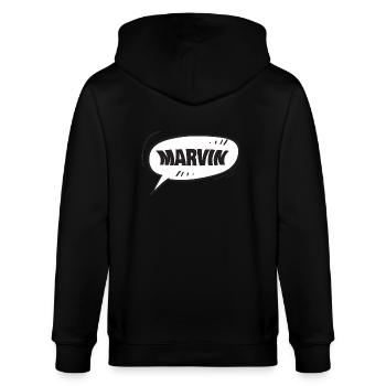 Marvin Marvin - Stanley/Stella Unisex Bio-Kapuzenjacke CULTIVATOR  - Schwarz - Hinten - Anna (173cm)