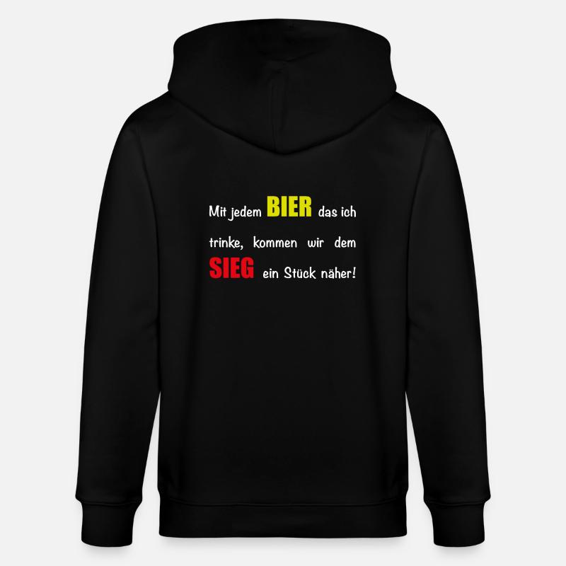 Mit jedem Bier - schwarz - Stanley/Stella Unisex Bio-Kapuzenjacke CULTIVATOR - Schwarz