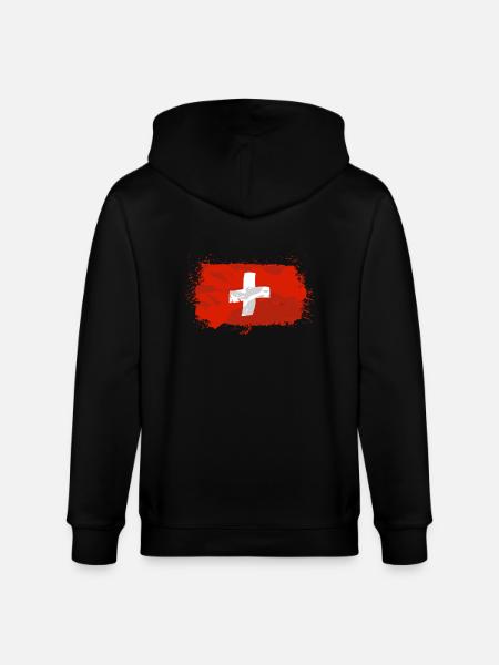 Swiss Flag - Stanley/Stella Unisex Bio-Kapuzenjacke CULTIVATOR - Schwarz