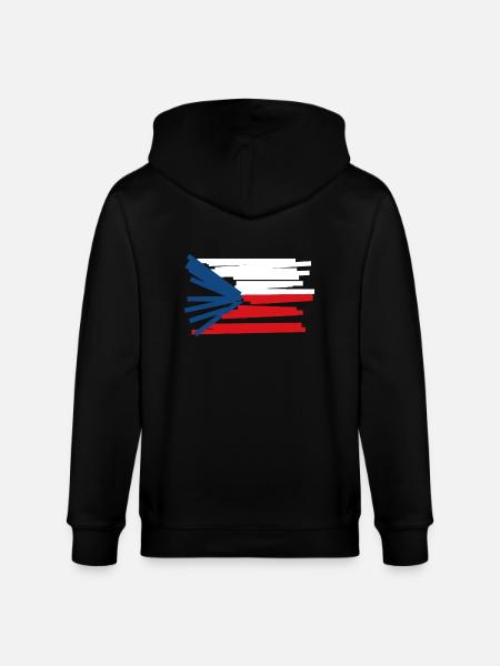 Czech Republic Flag - Modern Art - Stanley/Stella CULTIVATOR  Unisex Organic Hooded Jacket - black