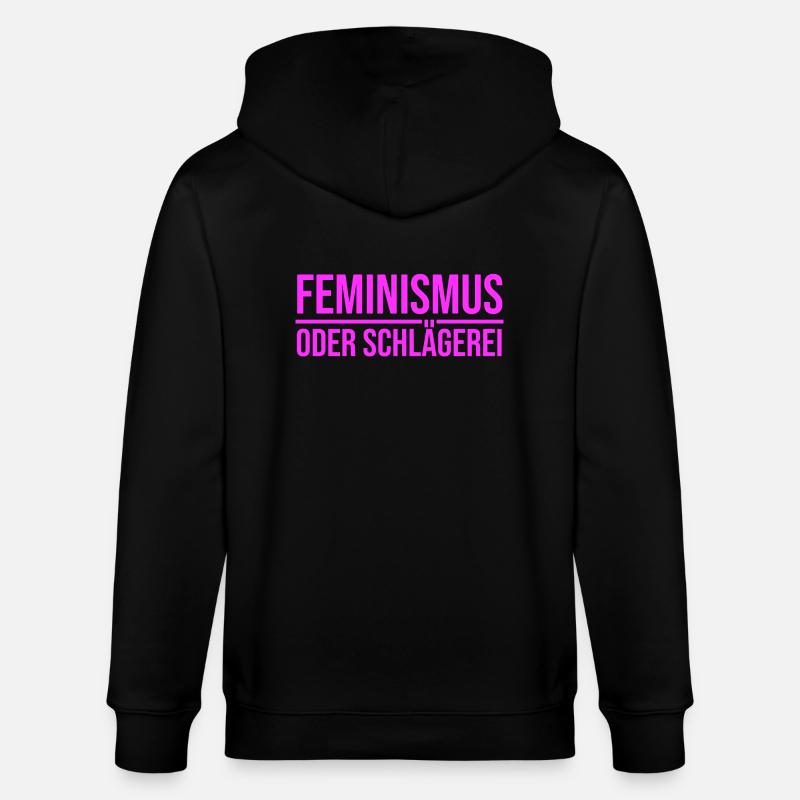 Feminismus oder Schlägerei - Stanley/Stella Unisex Bio-Kapuzenjacke CULTIVATOR  - Schwarz