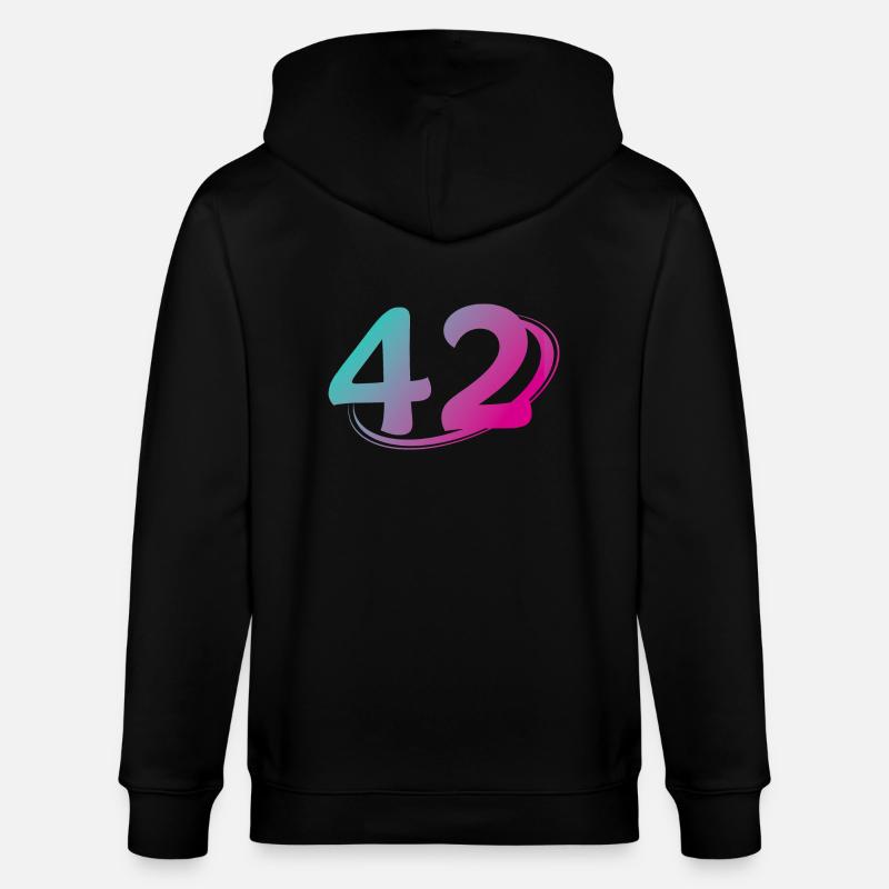 Nummer 42 mehrfarbig - Stanley/Stella Unisex Bio-Kapuzenjacke CULTIVATOR - Schwarz