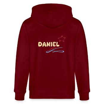 Daniel as a gift - Stanley/Stella CULTIVATOR  Unisex Organic Hooded Jacket - burgundy - Back - Anna (173cm)