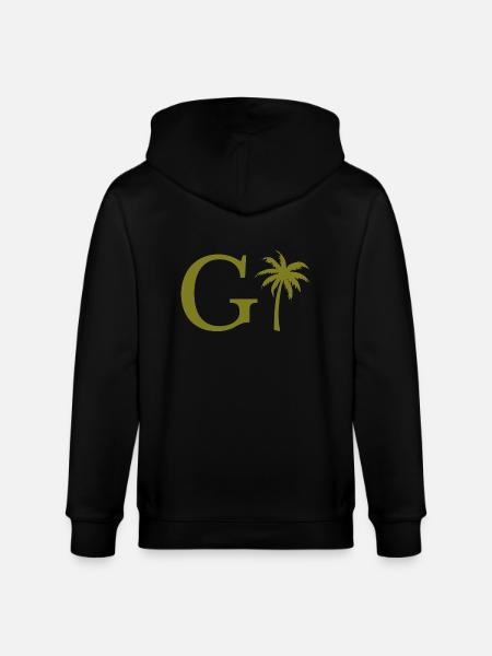Letter g green Palm - Stanley/Stella CULTIVATOR  Unisex Organic Hooded Jacket - black