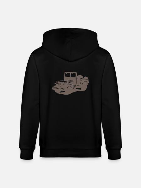 US Jeep Willys 2 - Stanley/Stella Unisex Bio-Kapuzenjacke CULTIVATOR  - Schwarz