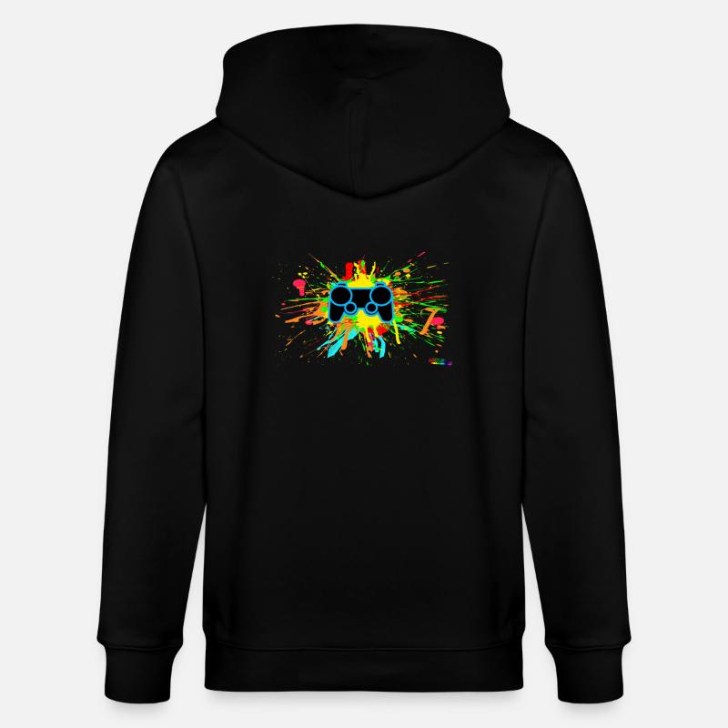 Graffiti-Controller Splatter - Stanley/Stella Unisex Bio-Kapuzenjacke CULTIVATOR  - Schwarz