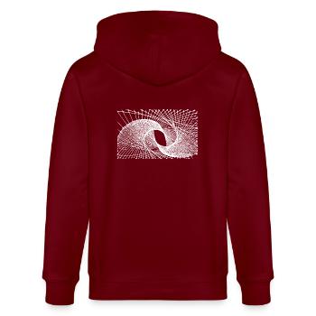 Lignes géométriques - Veste à capuche bio CULTIVATOR Stanley/Stella Unisexe - bordeaux - Dos - Anna (173cm)