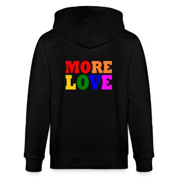 More love - Stanley/Stella Unisex Bio-Kapuzenjacke CULTIVATOR  - Schwarz - Hinten - Anna (173cm)