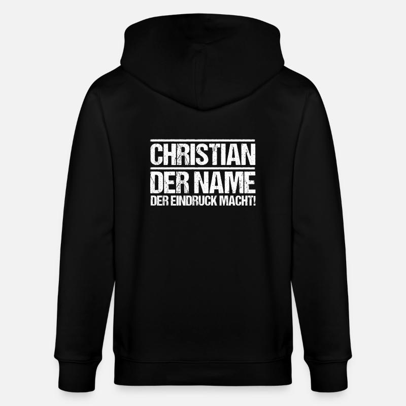 Prénom Chris Christian - Veste à capuche bio CULTIVATOR Stanley/Stella Unisexe - noir