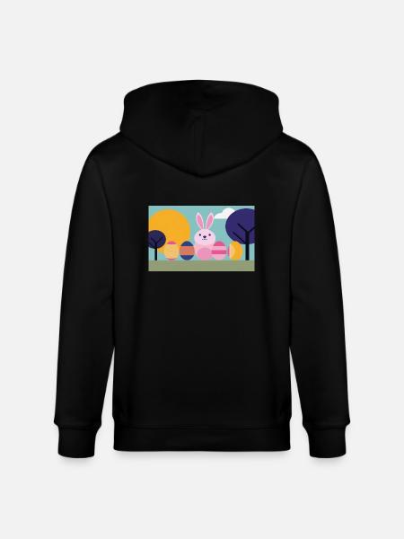 Easter Bunny No.07 - Stanley/Stella CULTIVATOR Unisex Organic Hooded Jacket - black