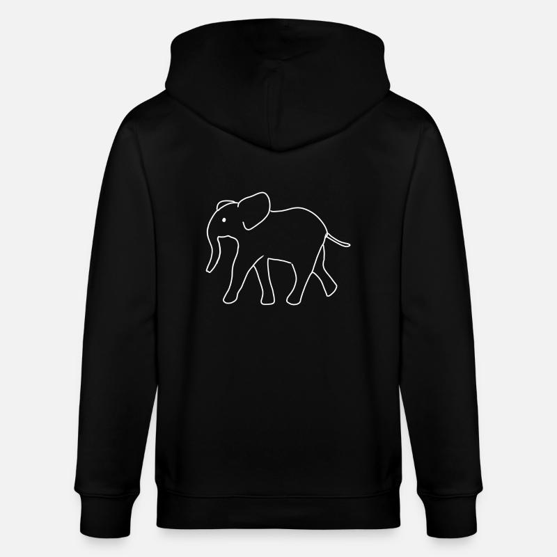 éléphant symbole animaux animaux - Veste à capuche bio CULTIVATOR Stanley/Stella Unisexe - noir