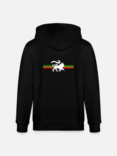 Reggae Lion - Veste à capuche bio CULTIVATOR Stanley/Stella Unisexe - noir