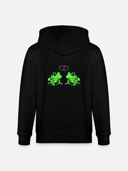 Frog Comic Love - Stanley/Stella CULTIVATOR Unisex Organic Hooded Jacket - black
