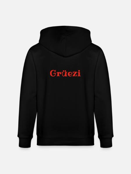 Grüezi - Schweiz - Zwitserland - Zwitserland - Zwitserland - Stanley/Stella Uniseks bio-ziphoodie CULTIVATOR - zwart