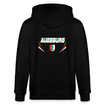 Augsburg - Stanley/Stella Unisex Bio-Kapuzenjacke CULTIVATOR  - Schwarz - Hinten - Anna (173cm)