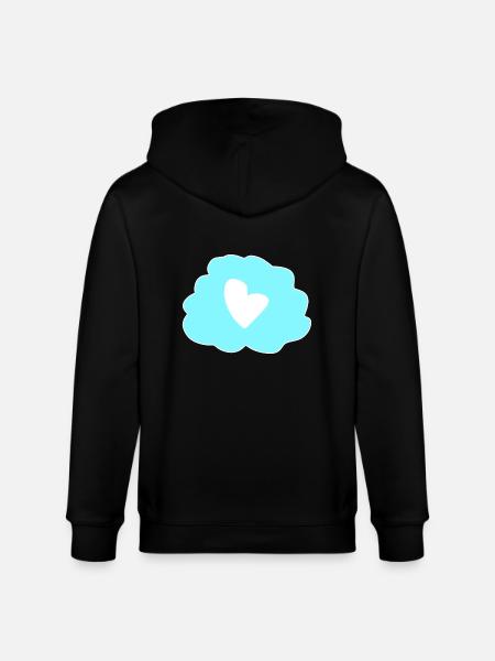 Cloud Thinking Heart Icon - Stanley/Stella CULTIVATOR Unisex Organic Hooded Jacket - black
