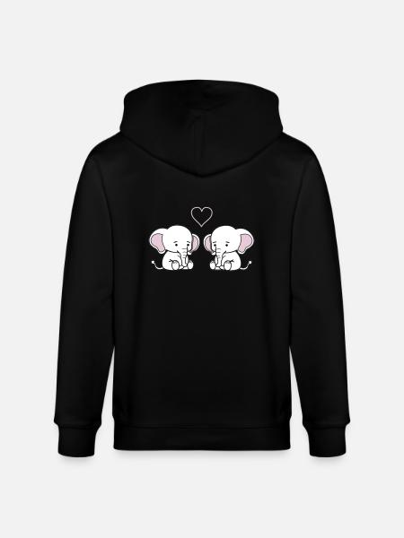 Elephant Love - Stanley/Stella CULTIVATOR Unisex Organic Hooded Jacket - black