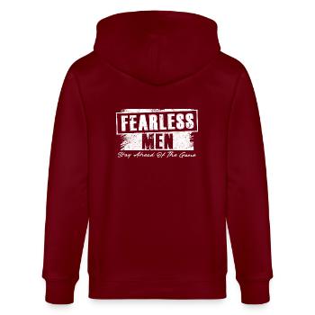 Fearless Men Stay Ahead Of The Game - Stanley/Stella CULTIVATOR  Unisex Organic Hooded Jacket - burgundy - Back - Anna (173cm)
