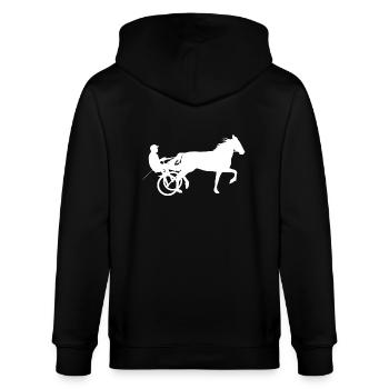 Trotting horse racing horse racing horses - Stanley/Stella CULTIVATOR  Unisex Organic Hooded Jacket - black - Back - Anna (173cm)