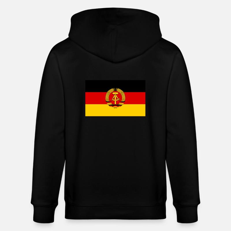 Drapeau de la RDA - Veste à capuche bio CULTIVATOR Stanley/Stella Unisexe - noir