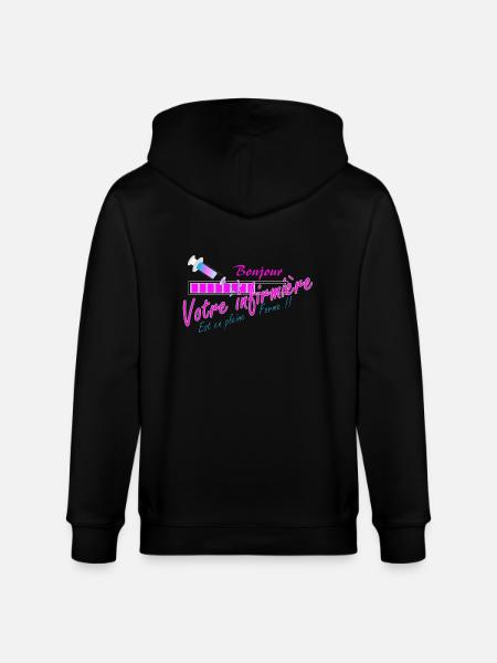 Logo infirmiere seringue - Veste à capuche bio CULTIVATOR Stanley/Stella Unisexe - noir