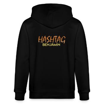 Geschenk für Benjamin - Stanley/Stella Unisex Bio-Kapuzenjacke CULTIVATOR  - Schwarz - Hinten - Anna (173cm)