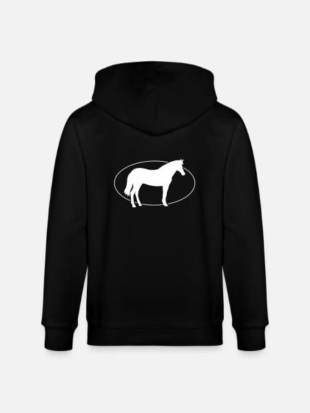 Koń Pferd - Ekologiczna rozpinana bluza z kapturem typu unisex Stanley/Stella CULTIVATOR  - czarny