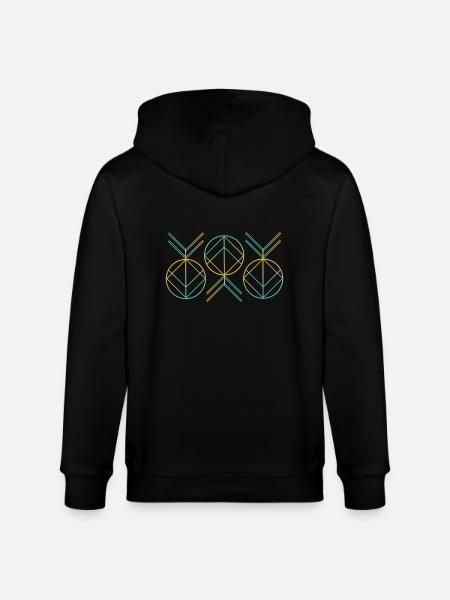 Neon Art-Deco-Muster - Stanley/Stella Unisex Bio-Kapuzenjacke CULTIVATOR  - Schwarz