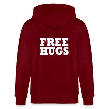 Free Hugs - Stanley/Stella CULTIVATOR  Unisex Organic Hooded Jacket - burgundy - Back - Anna (173cm)