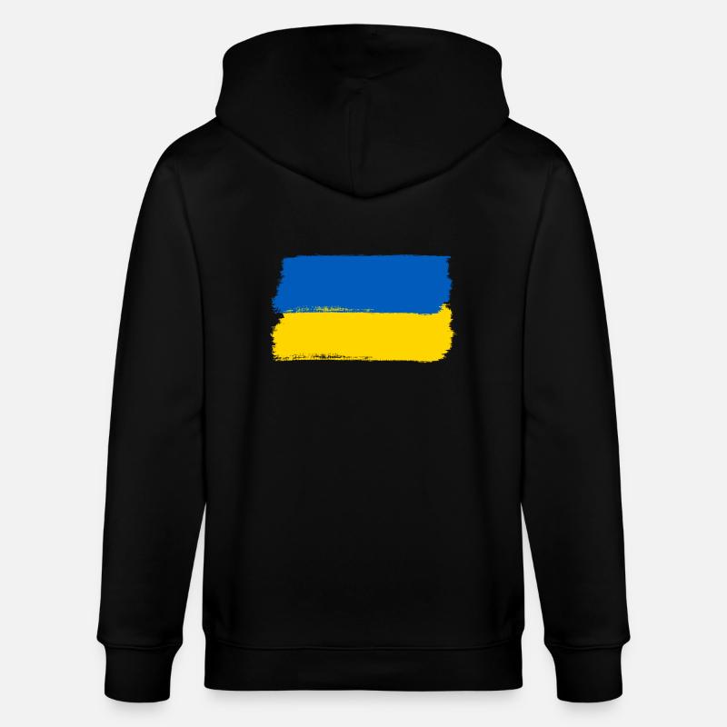 Drapeau de l’Ukraine Brushstyle - Veste à capuche bio CULTIVATOR Stanley/Stella Unisexe - noir