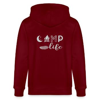 Camp live - Stanley/Stella Unisex Bio-Kapuzenjacke CULTIVATOR  - Burgunderrot - Hinten - Anna (173cm)