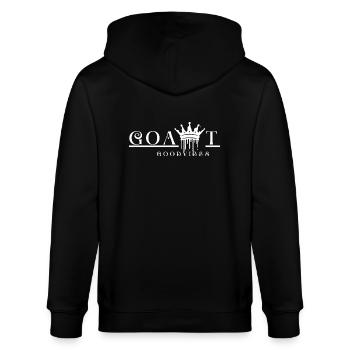 Goat White Edition - Stanley/Stella Unisex Bio-Kapuzenjacke CULTIVATOR  - Schwarz - Hinten - Anna (173cm)
