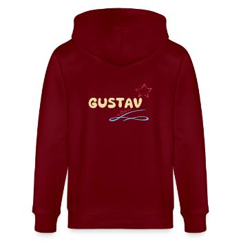 Geschenk Gustav - Stanley/Stella Unisex Bio-Kapuzenjacke CULTIVATOR  - Burgunderrot - Hinten - Anna (173cm)