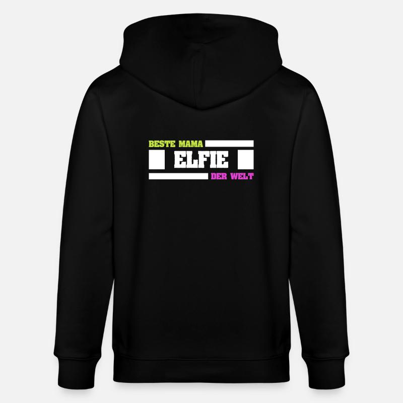 Elfie als Mutter - Stanley/Stella Unisex Bio-Kapuzenjacke CULTIVATOR  - Schwarz