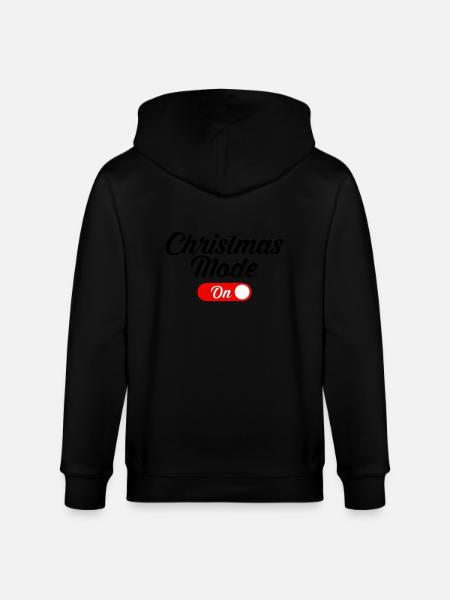Christmas Mode (On) - Stanley/Stella CULTIVATOR Unisex Organic Hooded Jacket - black