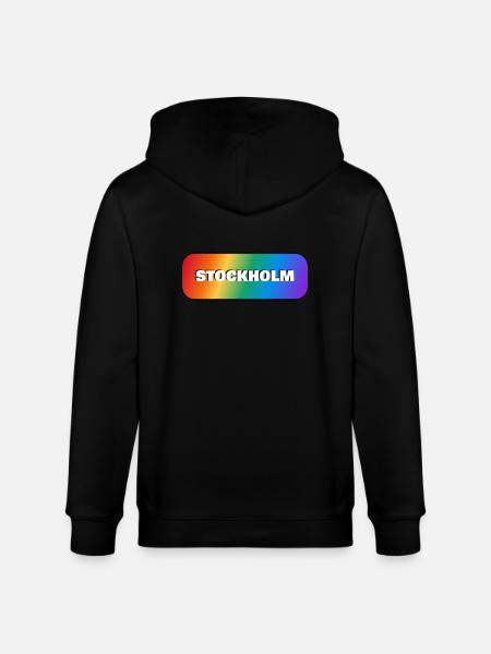 STOCKHOLM RAINBOW PRIDE - Stanley/Stella CULTIVATOR Unisex Organic Hooded Jacket - black