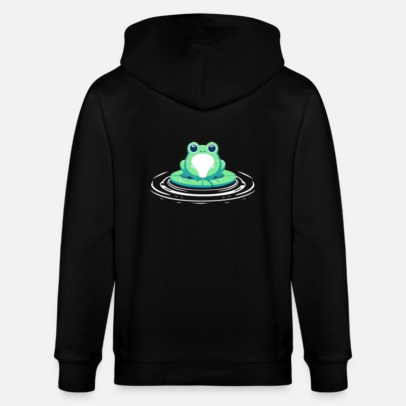 Grenouille sur nénuphar - Veste à capuche bio CULTIVATOR Stanley/Stella Unisexe - noir