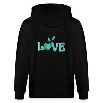 Love Planet Environmental Earth Day - Stanley/Stella Unisex Bio-Kapuzenjacke CULTIVATOR  - Schwarz - Hinten - Anna (173cm)