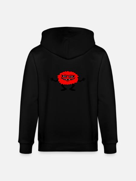 Dangerous hairy comic monster - Stanley/Stella CULTIVATOR Unisex Organic Hooded Jacket - black