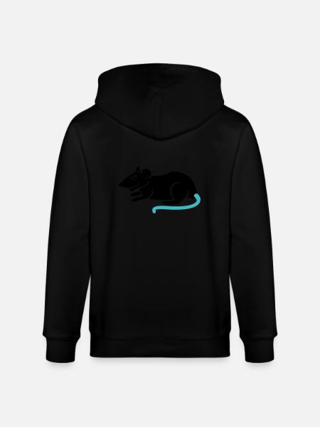 raton / rat (2c) - Veste à capuche bio CULTIVATOR Stanley/Stella Unisexe - noir